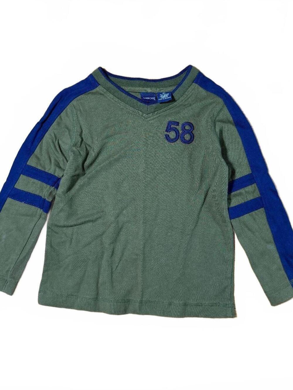 y2K Cherokee Boys' Olive Green and Navy Rugby Style Shirt Size 4T